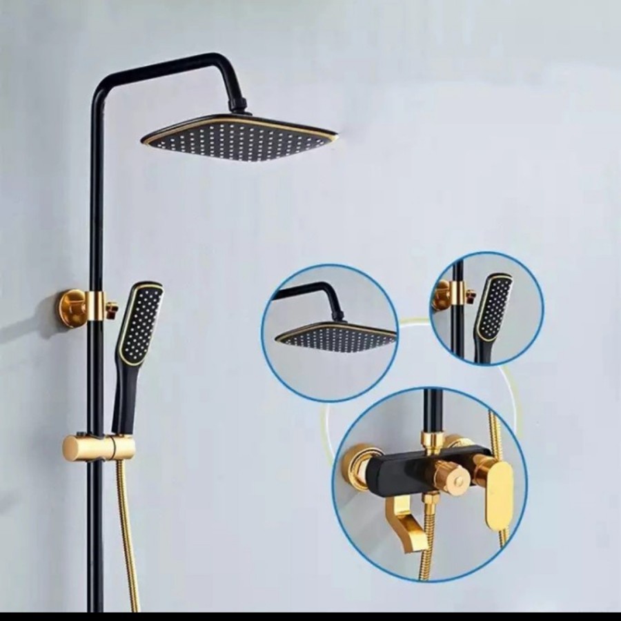 Shower Tiang Panas Dingin BLACK GOLD/Panas Dingin Shower Set Coulomn