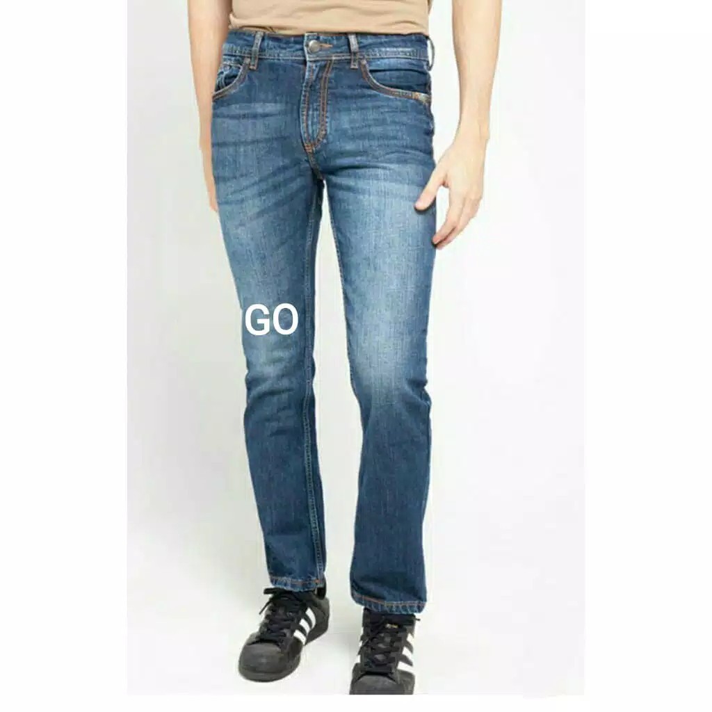 bb D 31 CARDINAL CBCBA Celana Panjang Jeans Reguler Fit Slim Fit Straight Slim Bawahan Laki -Laki