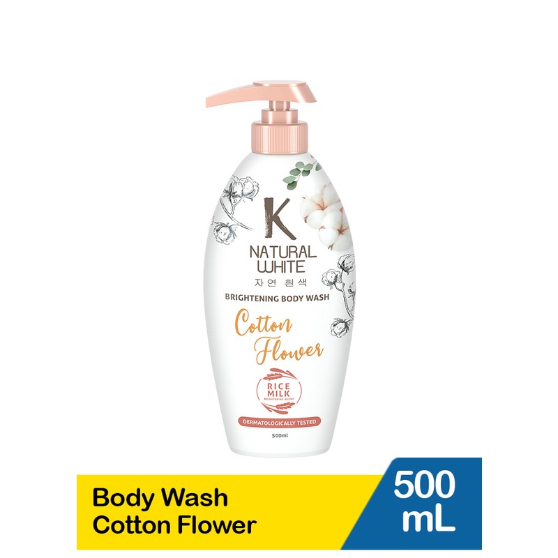 K NATURAL WHITE BRIGHTENING BODY WASH COTTON FLOWES 500 ML