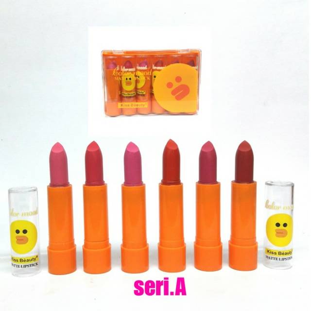 LIPSTICK COLOUR WOD harga satu set isi 6  OREN