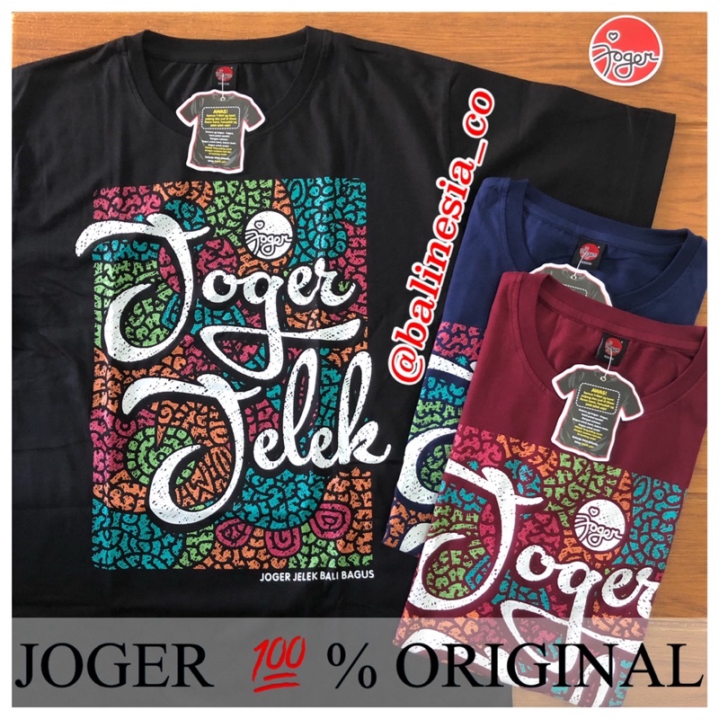 JOGER - KODE JOGER MOZAIK - KAOS JOGER BALI DEWASA - ASLI 100% ORIGINAL - WARNA HITAM NAVY DAN MAROO