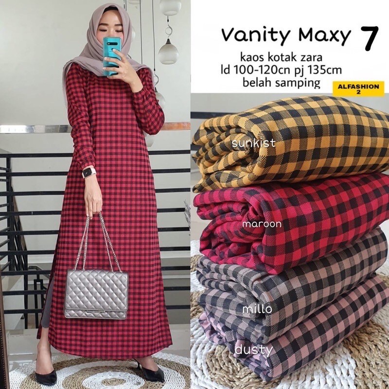 VANITY Maxy 7 - Gamis Vanity Kotak Kaos Zara Import LD100 / R.11 - 188-5472