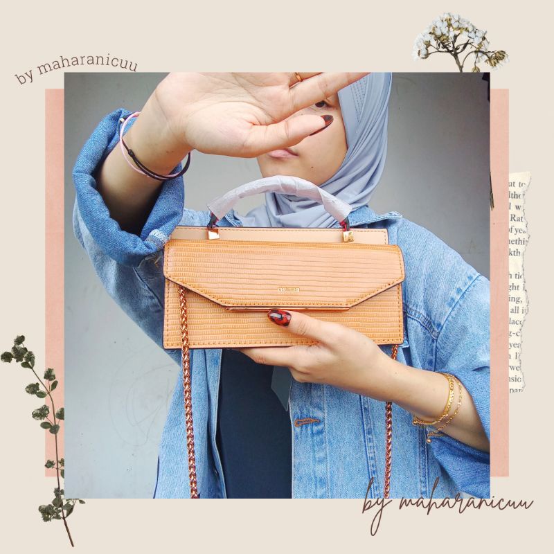 Tas Pedro Lizard Clutch Gift Set Include Box ( Gold )