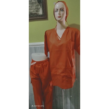 baju oka cargo kantong 4 / baju jaga / baju scrub / baju ok dokter