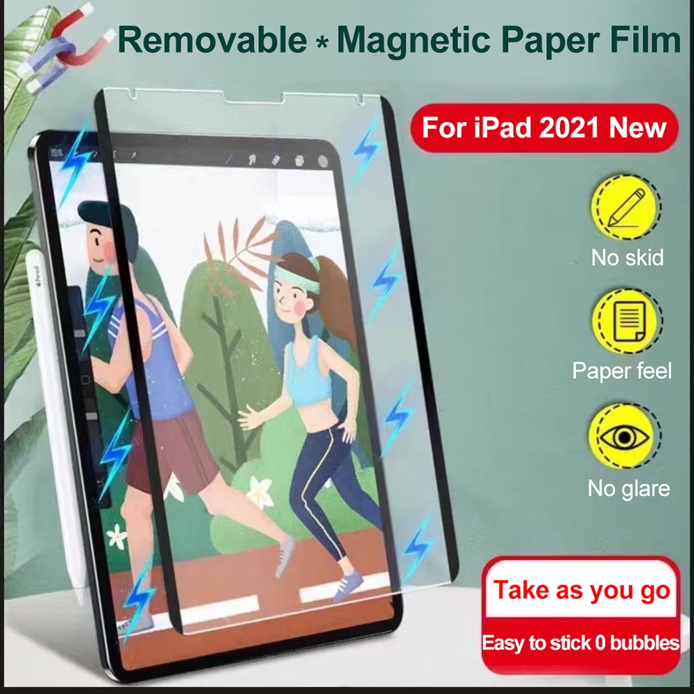 Film Pelindung Layar Magnetik Dapat Dilepas Untuk iPad Pro 11 2020 iPad Air 4 5 9th 10.2 2021 Mini 6