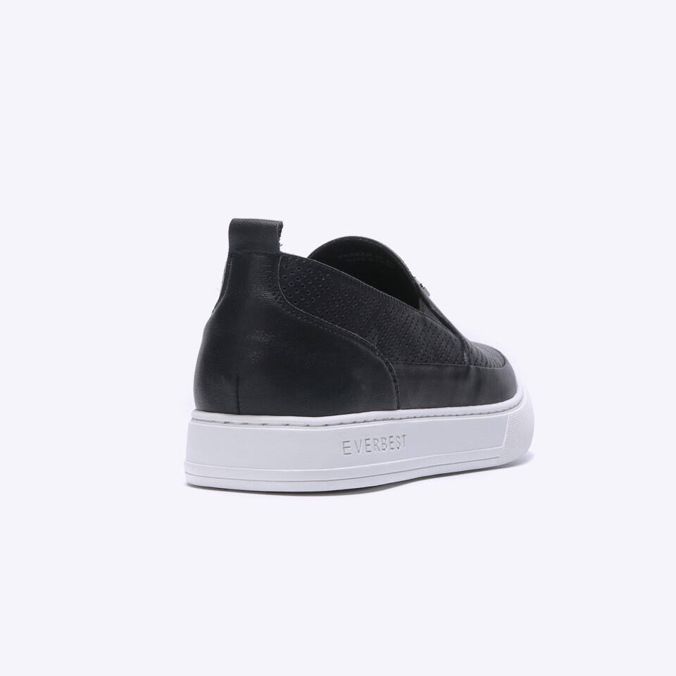 SEPATU SLIP ON EVERBEST PRIA ORIGINAL CASUAL KULIT BRANDED HITAM EM05