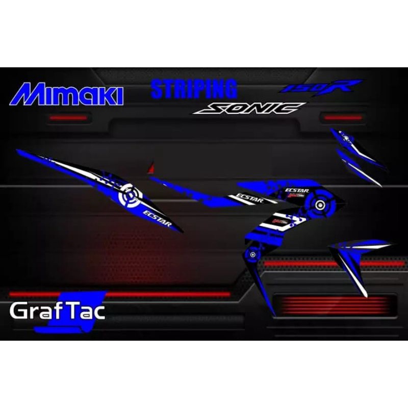 striping sonic 150 r the maniac biru
