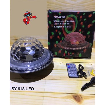 Speaker Bluetooth Party SY-618 UFO Lampu Disco Kelap Kelip