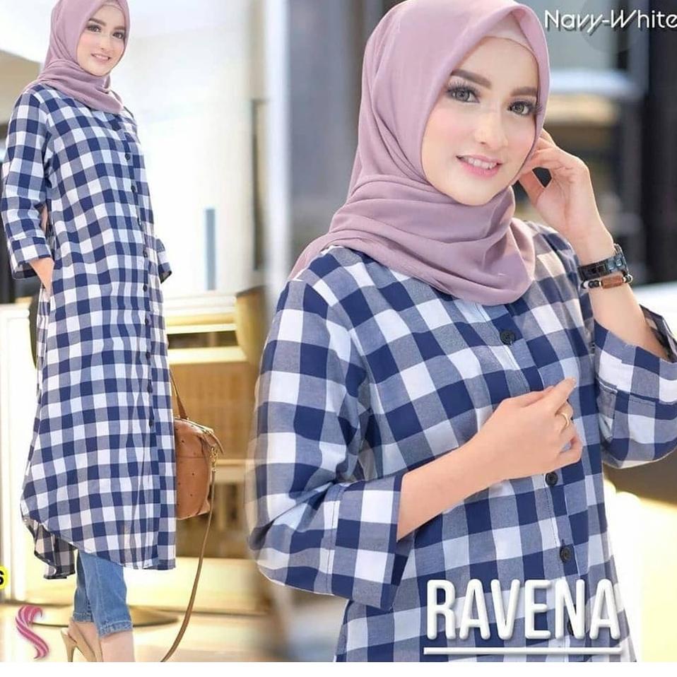 SSG.781352 ‣ Long Tunik Ravena Kotak Kotak Square Casual Trendy
