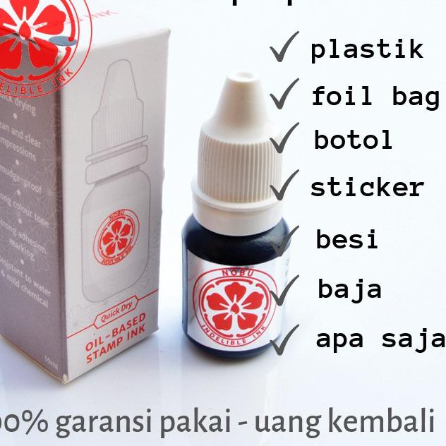 

EXCLUSIVE!Tinta stempel permanen expired date - kode produksi ke plastik kemasan, foil bag, sticker | Nobu Ink|RA3