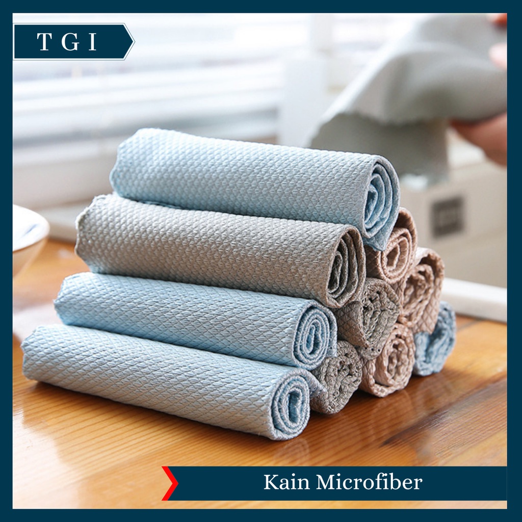 TGI - KAIN LAP DAPUR MEJA PIRING ANTI MINYAK MICROFIBER KITCHEN TOWEL SERBAGUNA SERAP AIR CLEANING