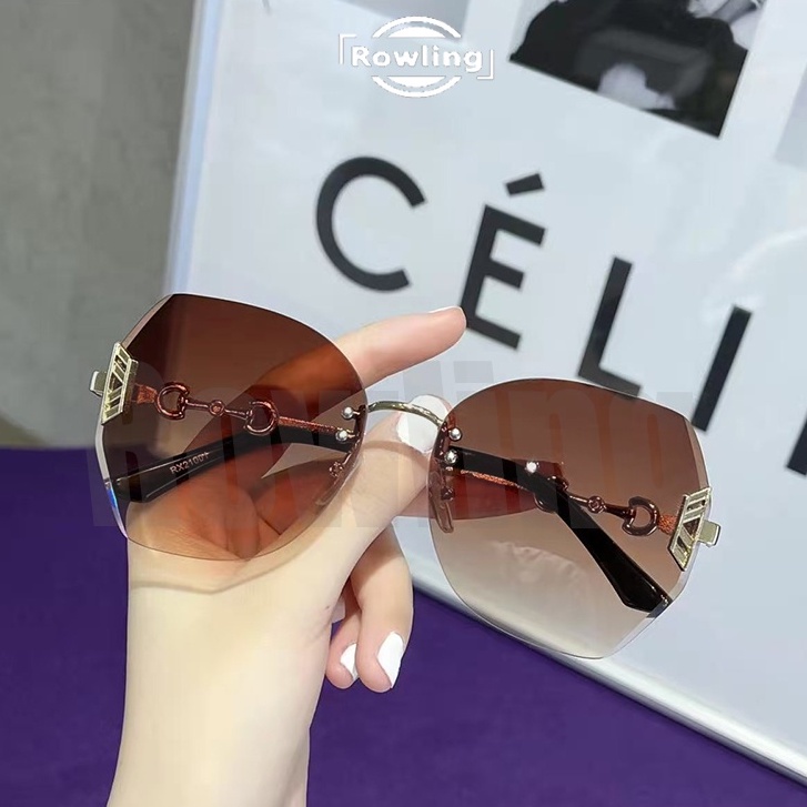 Rowling(ka-191)Kacamata  Hitam Terbaru Wanita No Frame Titanium  Style Kacamata Fashion Murah/Kacamata Sunglasses Import Wanita Kacamata Fashion