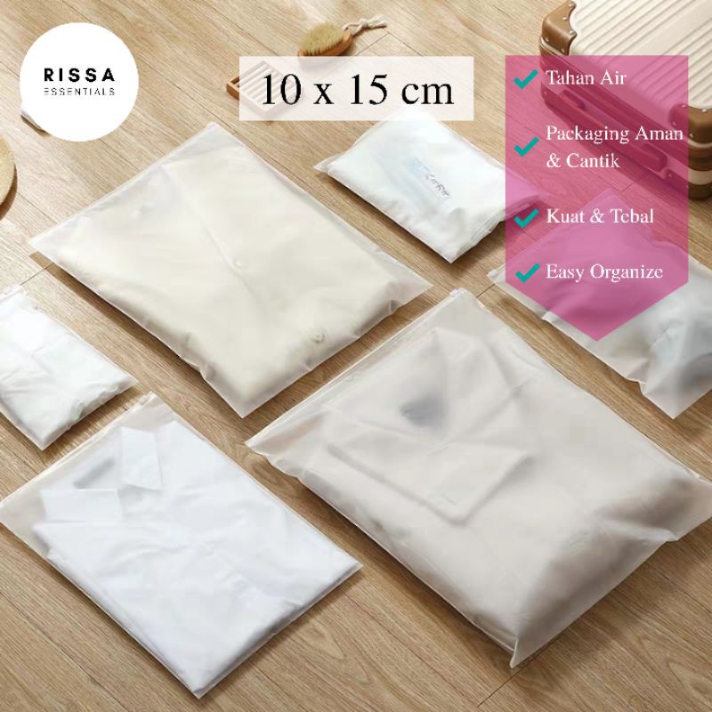 [10x15 cm] TAS ZIPLOCK STORAGE BAG TRAVEL BAG ORGANIZER BAG KANTONG PLASTIK PACKAGING PLASTIK POLOS RISSA ESSENTIALS