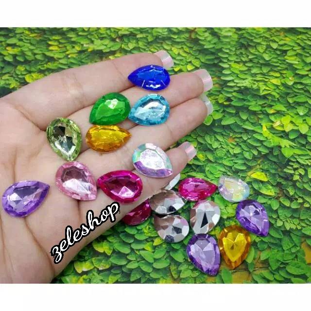 TEARDROP CRYSTAL SIZE 18 MM / HIASAN TASBIH DIGITAL/DECOCASE/BAJU