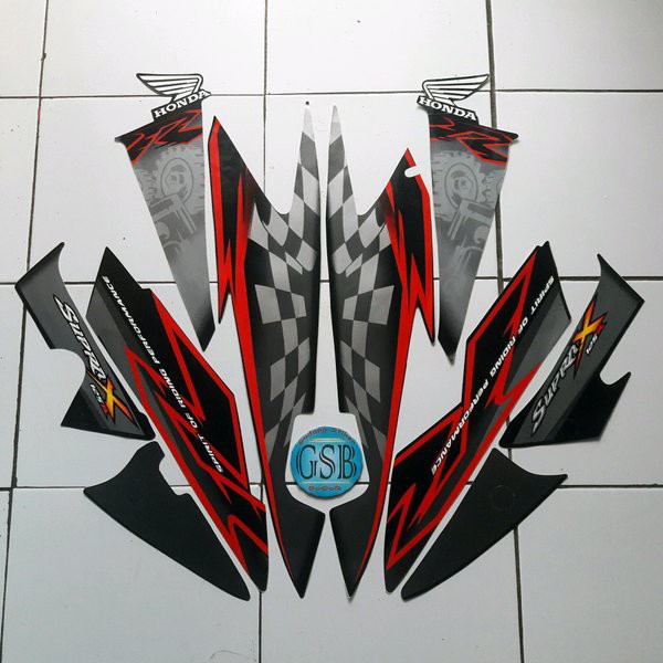 striping motor supra x 125 2008 hitam