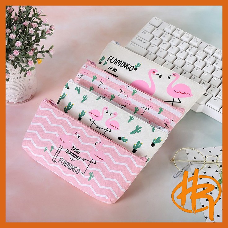 

tempat pensil pinky flamingo / tempat pensil / kotak pensil / tempat kosmetik / stationery / pensil