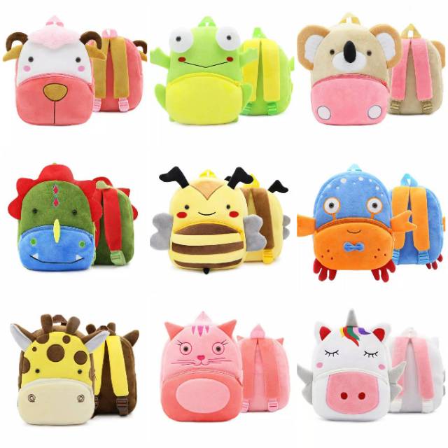 Tas Ransel/Punggung/Bahu/Backpack Balita Lucu Karakter Usia 2-5 tahun bahan import halus dan lembut