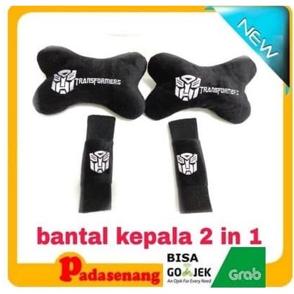 Bantal Mobil 2 in 1 Kartun Sandaran Car Set 2in1 bantalan kepala sarung seat belt safetybelt