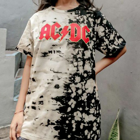 Kaos Band Tee ACDC Tie Dye Tshirt