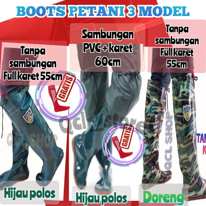 SEPATU PETANI SEPATU SAWAH SEPATU KARET PRIA SELUTUT ((60CM)) BOOTS SAWAH DAN ((55CM))