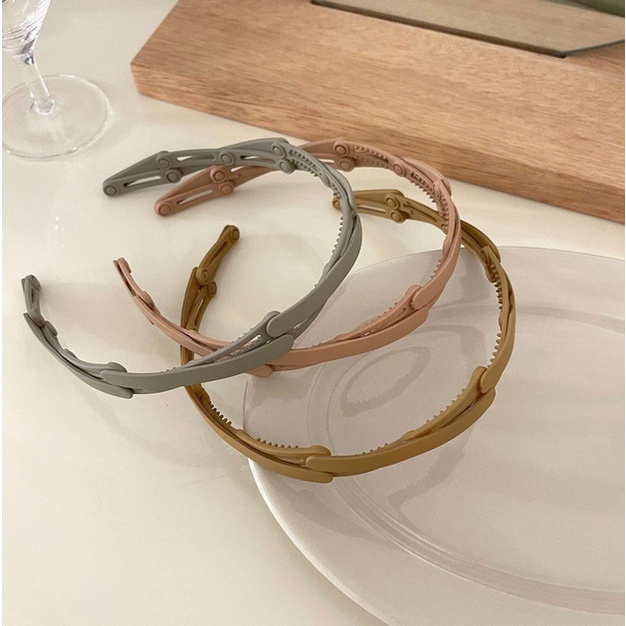 Bando Lipat Korea Perempuan Dewasa Polos Bahan Plastik Aksesoris Hiasan Ikat Rambut Wanita kualitas import AK153