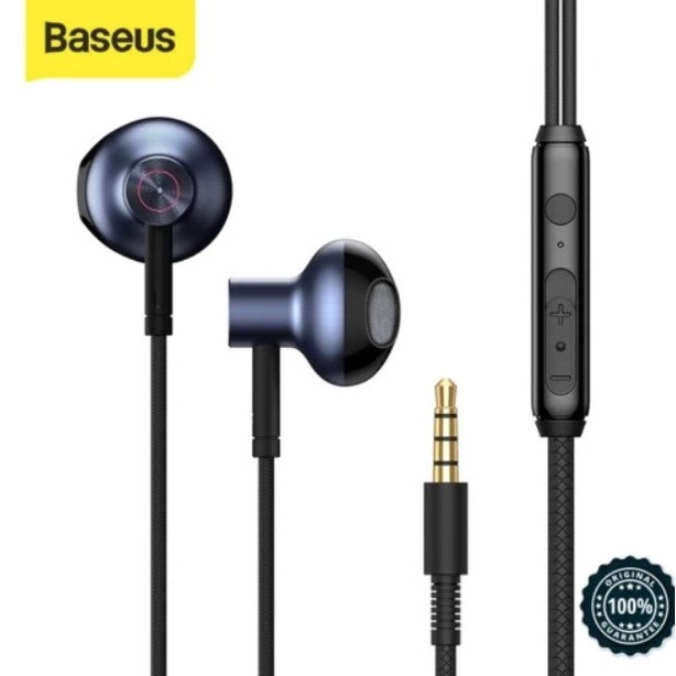 Baseus Stereo Headset Encok H19 6D Sound Wired Earphone Handsfree Kabel 3.5MM AUX Ori Original