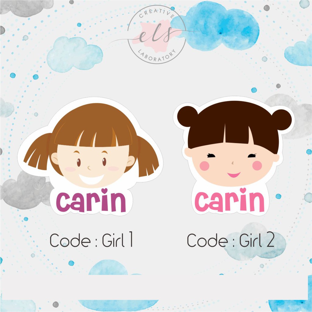 

stiker label nama custom waterproof anti air