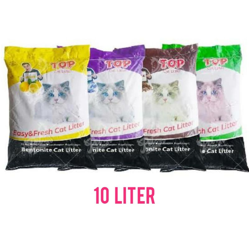 PASIR GUMPAL WANGI TOP CAT LITTER BENTONITE CAT 10 LITTER