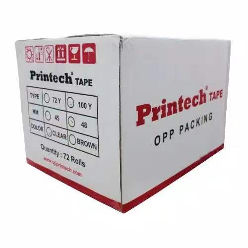 LAKBAN SOLATIP BENING COKLAT PRINTECH TAPE 2INCH 48mm x 100 YARD MURAH