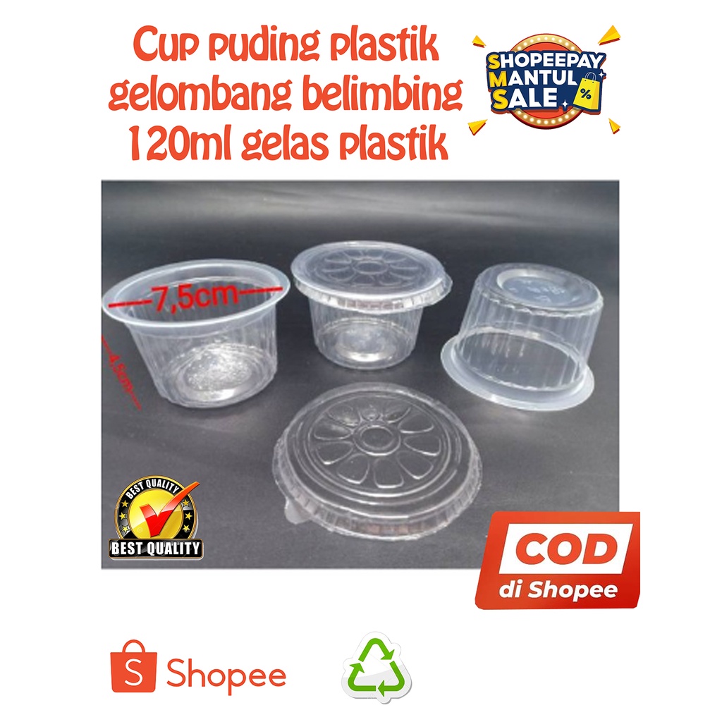 Cup agar 60ml 120ml cup agar-agar ulir polos cup plastik gelas cup puding + tutup cup