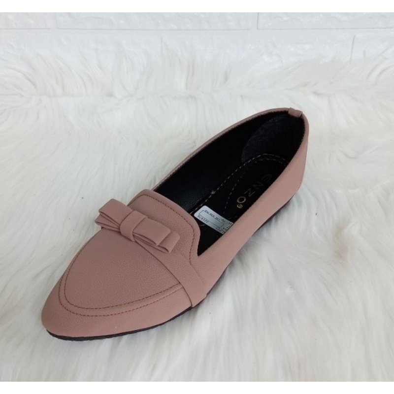 Flatshoes Wanita Sol Karet Pita Sepatu Wanita Terbaru Balet Mocca