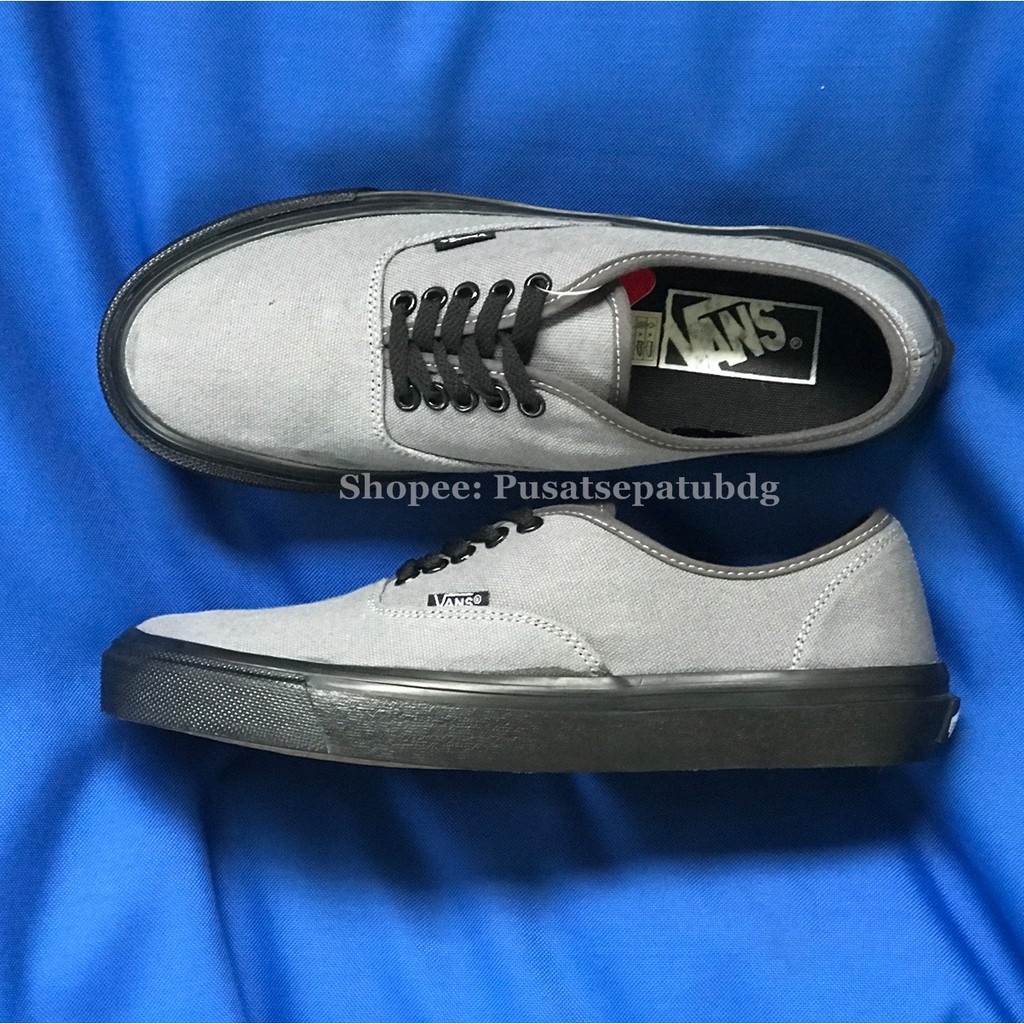 Vans Authentic Grey Black Sol Hitam