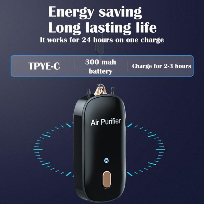 Fier | Kalung Air Purifier K7 Portable Necklace & Clip Ion Anion Filter Berkualitas