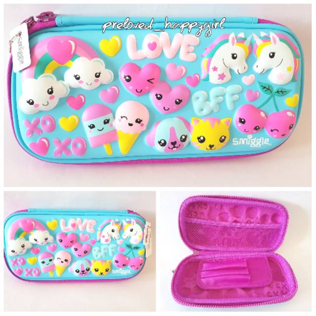 

Pencil case Smiggle Unicorn Rainbow Pink Blue Original