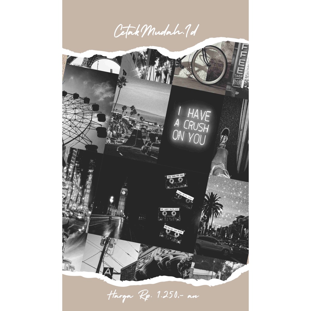 [ISI 16 PCS] Poster Black White Hitam Putih Aesthetic Room Decor Wallpaper Dinding Kamar Tidur Hiasa