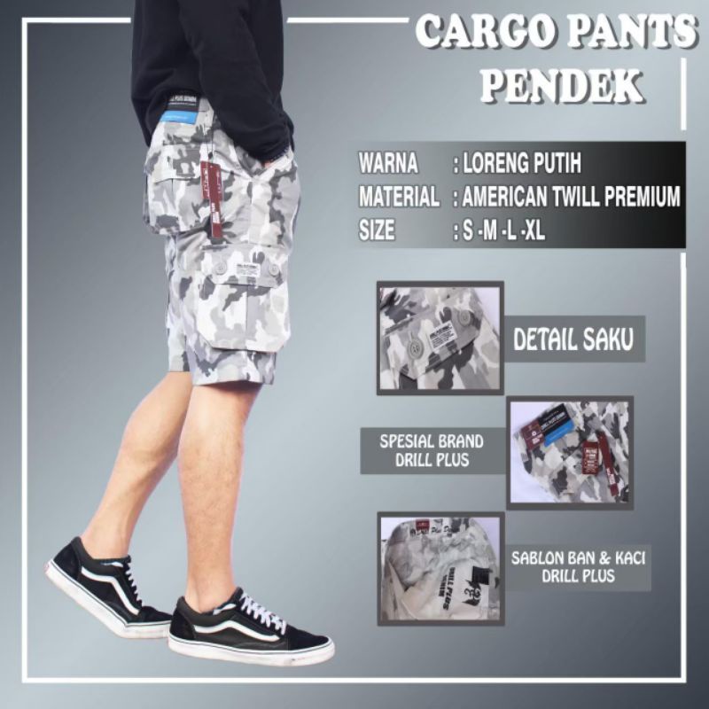 Celana Kargo Pendek Loreng-Camo - Celana pendek Pdl