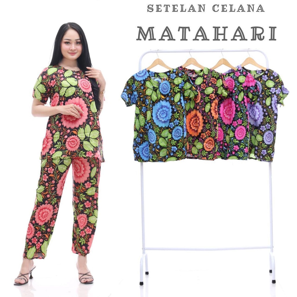 SETELAN CP RAYON BUSUI PIYAMA BAJU TIDUR KEKINIAN BATIK REZA-MATAHARI