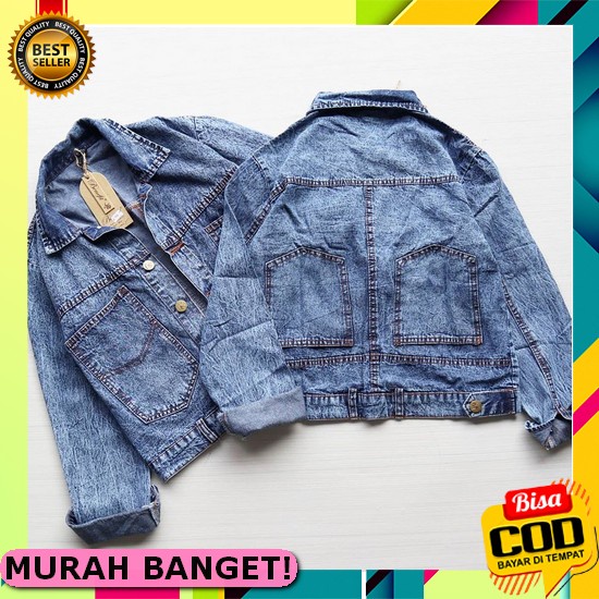 Jaket Crop Jumbo Jeans Denim Jaket Oversize Bigsize Wanita Jaket Jins Cewek Terbaru Kekinian Levis (