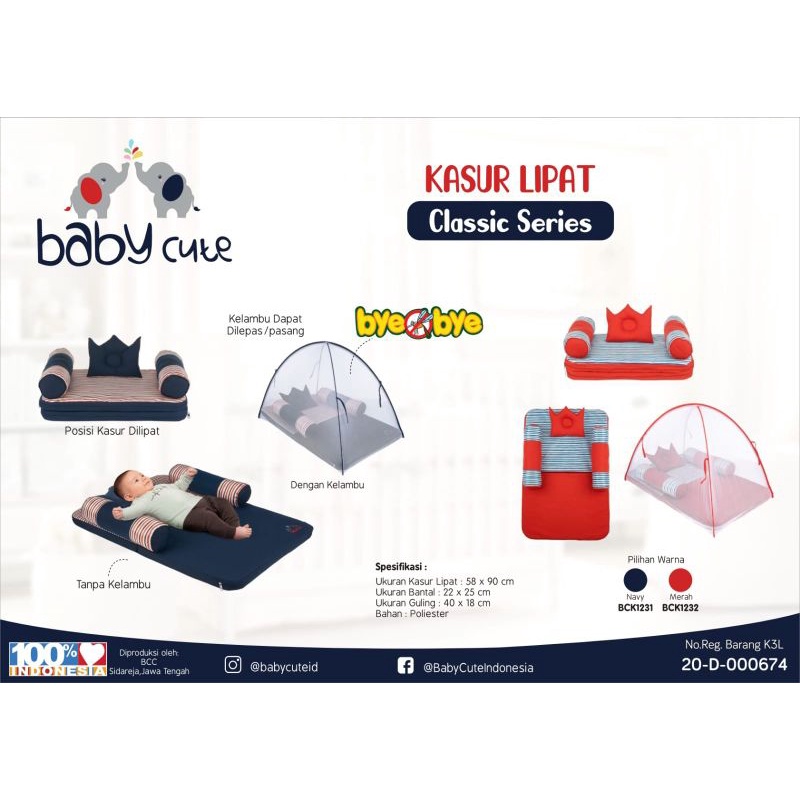 baby cute kasur bumper lipat+kelambu