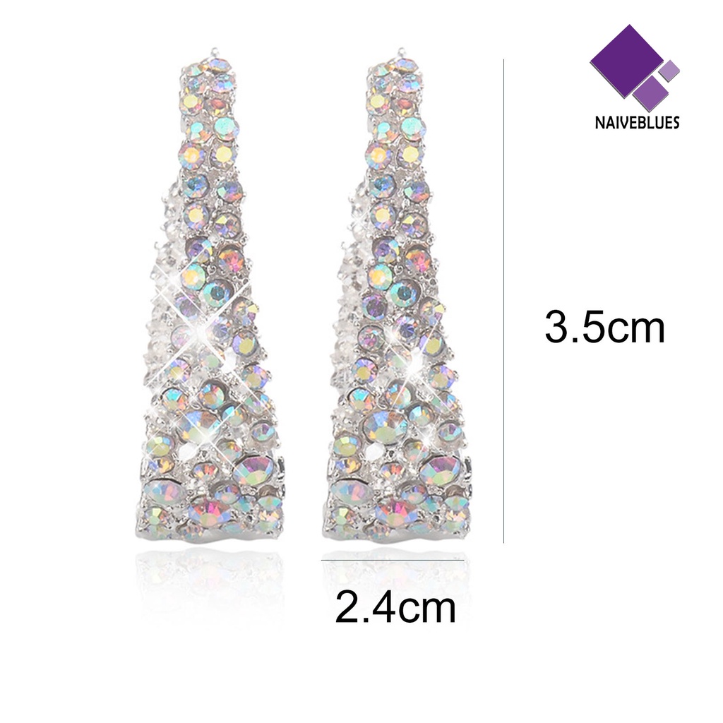 Anting Stud Bentuk U Shiny Multicolored Untuk Wanita