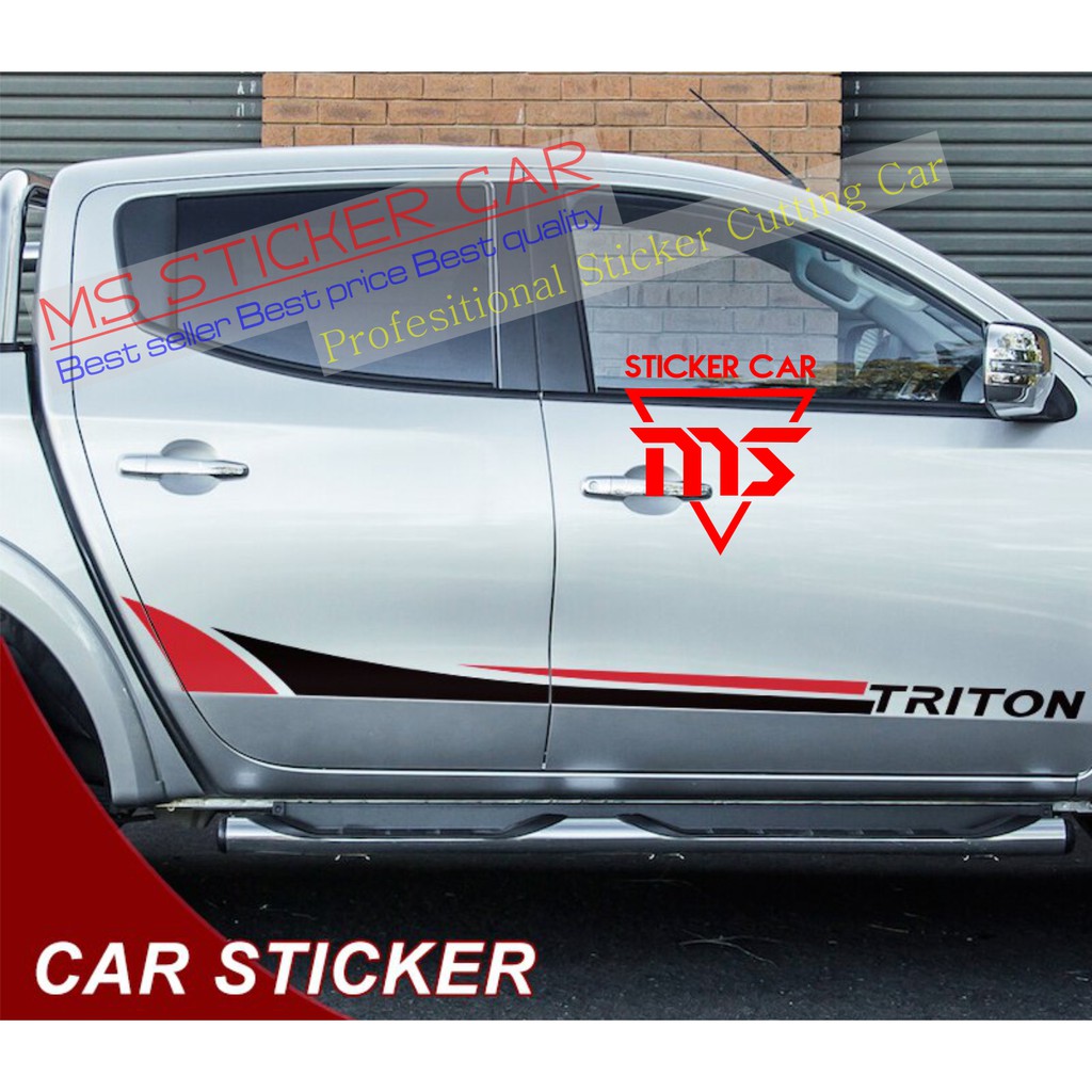 Stiker Sticker Mobil Mitsubishi Triton 4x4 Side Decals Shopee Indonesia