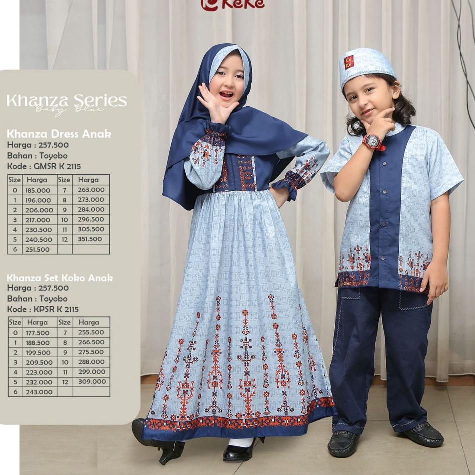 Dijamin Miring harga.. BAJU COUPLE KELUARGA KEKE KHANZA SERIES TERBARU 2022 BABY BLUE PAKAIAN
