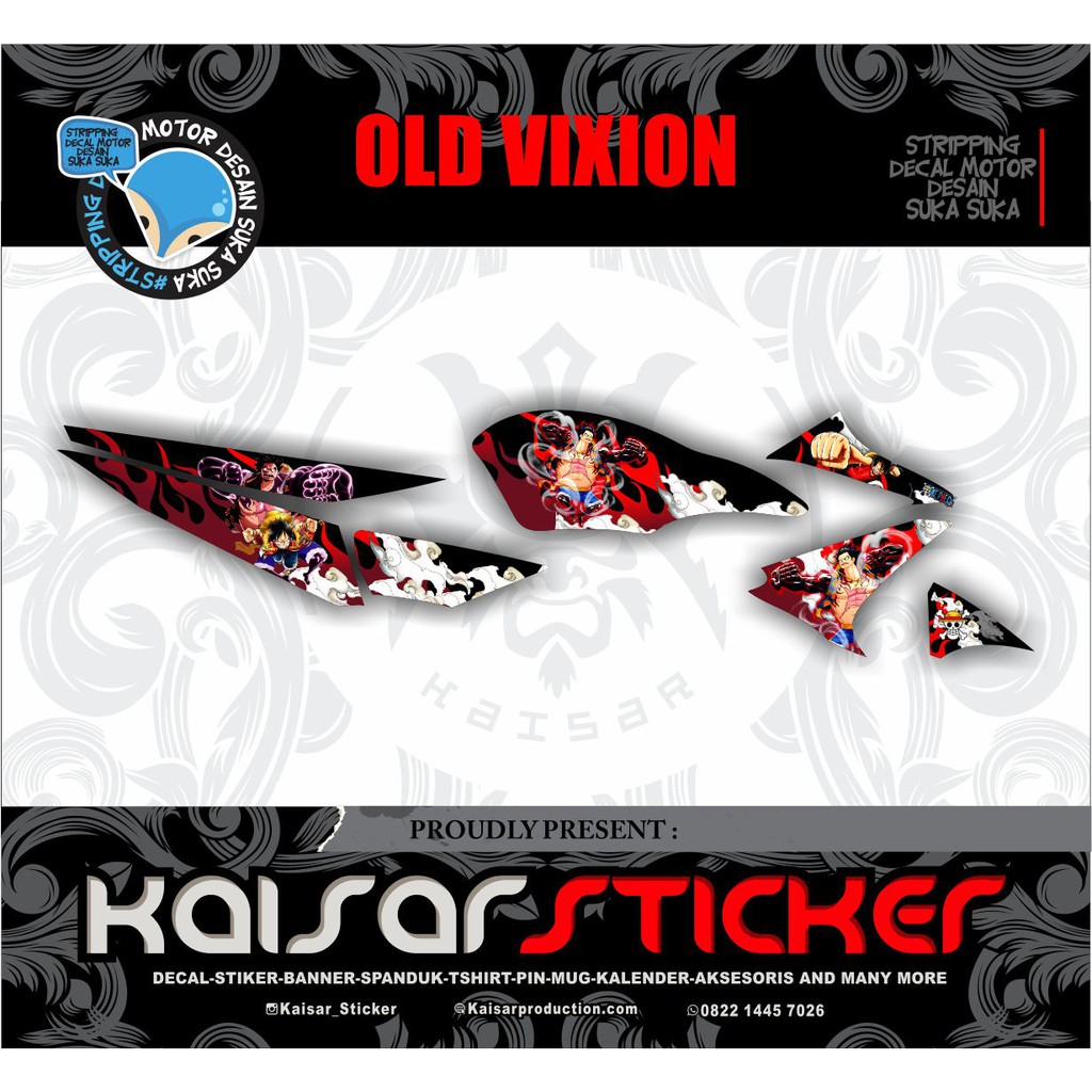 Decal Sticker Motor Semi Full Stiker Yamaha Vixion Old Lama Design