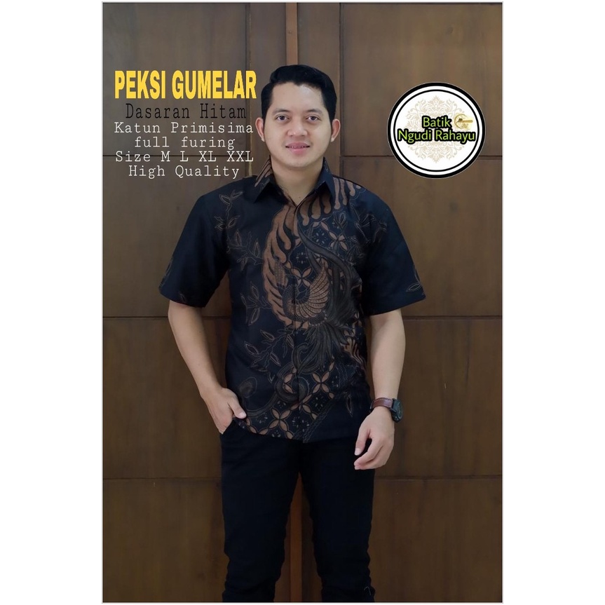 DISKON BESAR PEKSI GUMELAR KEMEJA BATIK SOLO PRIA LENGAN PENDEK LAPIS FURING ATASAN PREMIUM MODERN K