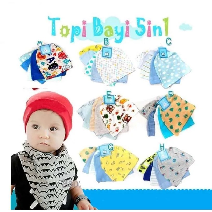 Carter Set 5in1 Topi Bayi Murah Isi 5 Boy/Girl