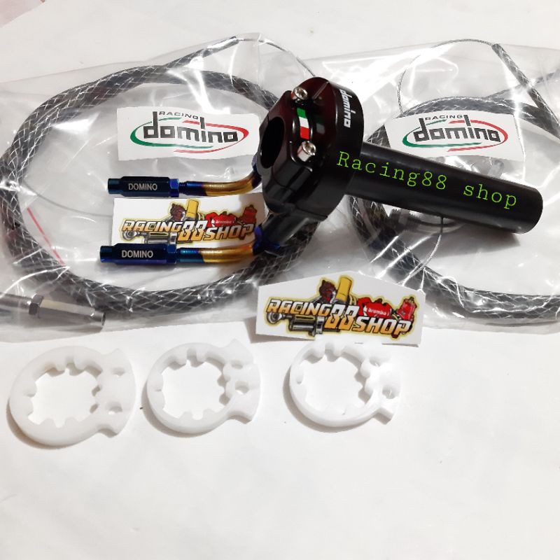 New Gas Spontan DOMINO + Kabel Gas Serat 190cm Vixion Satria Fu Sonic Ninja R15 R25 Cb150 Cbr150