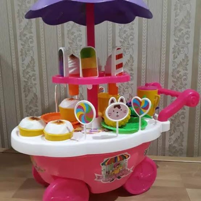  Mainan  anak gerobak  es  krim  Sweet ice cream cart 