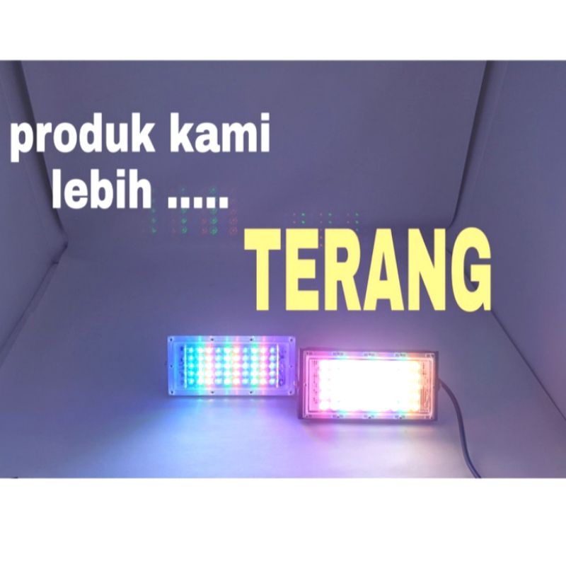 Lampu Sorot 50w RGB Slim Lampu Tembak 50 w Warna Warni Outdoor