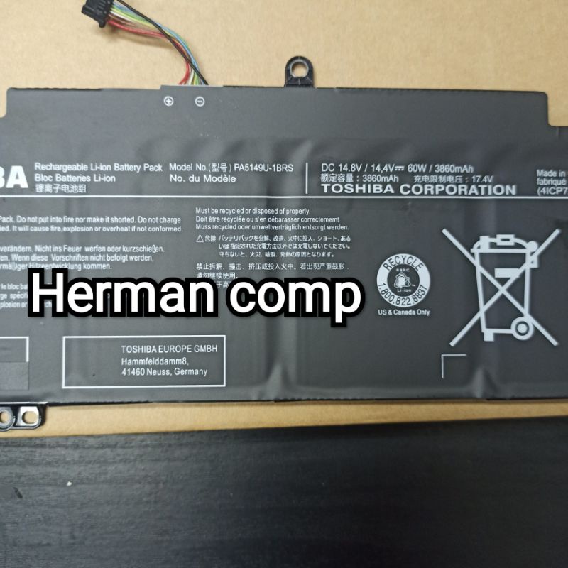 Original Baterai Toshiba Tecra Z40 Z40-A Z40-B Z40-C Z40T Z40T-C Z40T-A Z40-AK01M PA5149U-1BRS