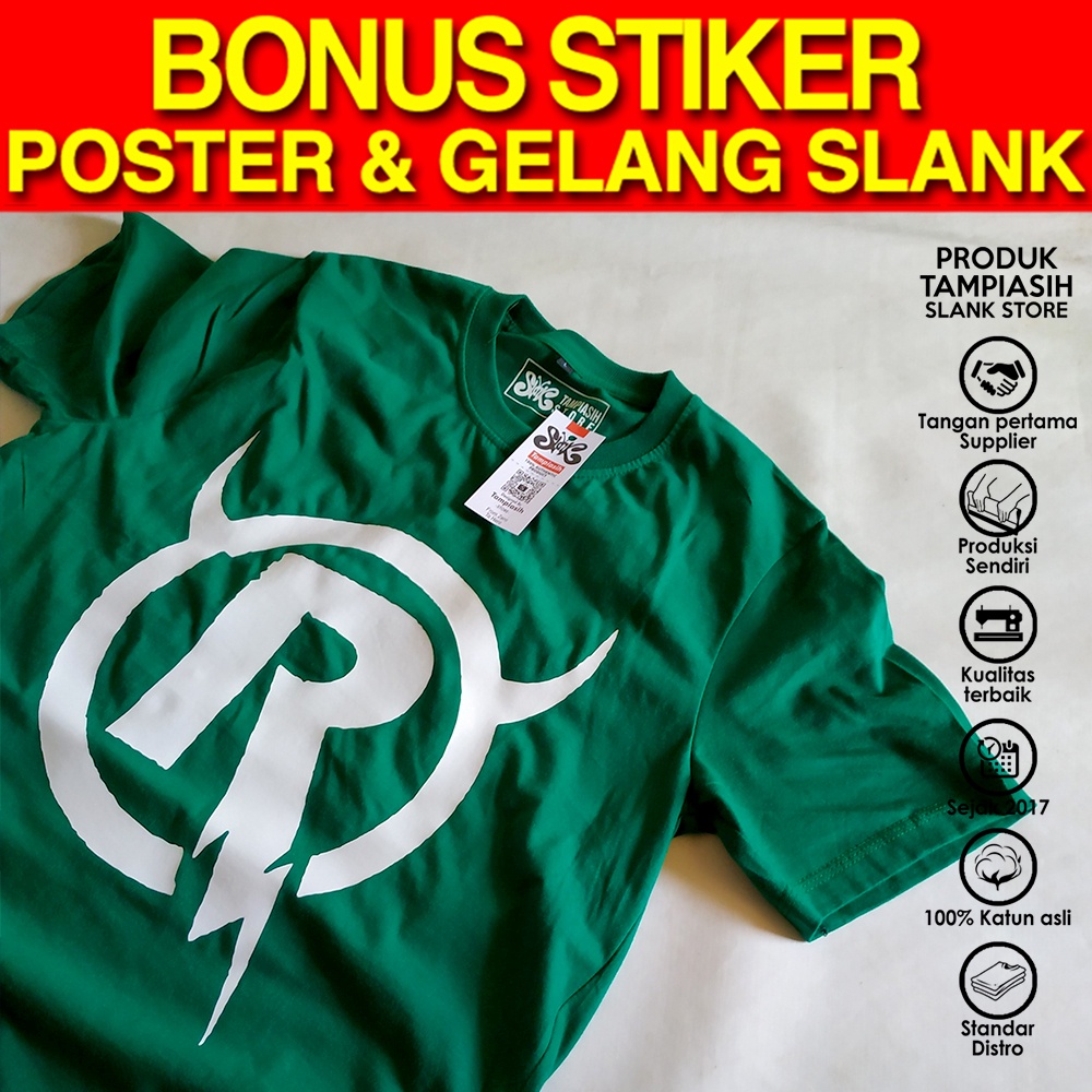 RIDHO SLANK HIJAU BOTOL - LENGAN PENDEK - ORIGINAL MADE IN SLANKERS - BAJU KAOS SLANK - TAMPIASIH ST